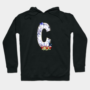 Name Initial Letter C and Fairy Wren Bird Hoodie